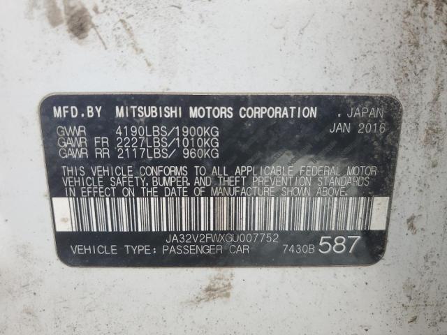 2016 MITSUBISHI LANCER ES JA32V2FWXGU007752