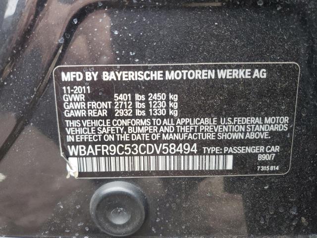 wbafr9c53cdv58494 - 2012 Bmw 5 series i - #61587265