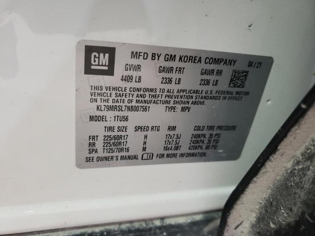 2022 CHEVROLET TRAILBLAZE - KL79MRSL7NB007561