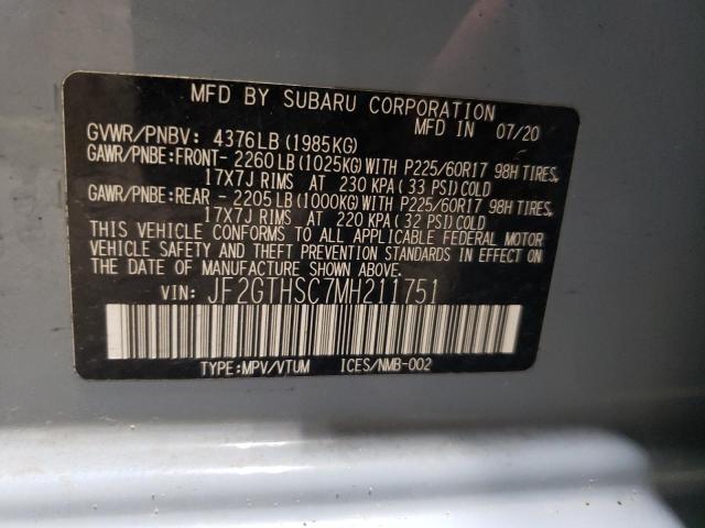 2021 SUBARU CROSSTREK - JF2GTHSC7MH211751