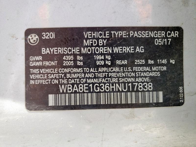 2017 BMW 320 I - WBA8E1G36HNU17838