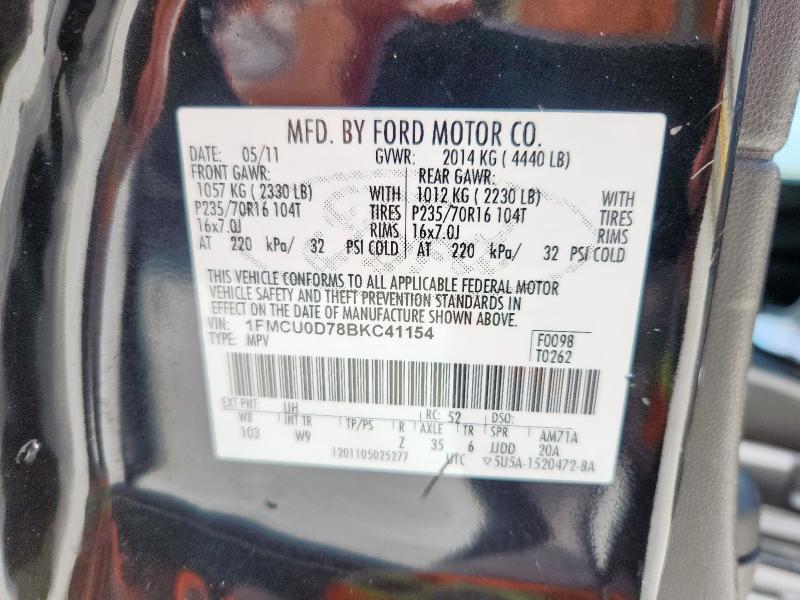 2011 FORD ESCAPE XLT - 1FMCU0D78BKC41154