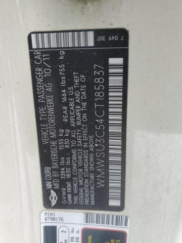 2012 MINI COOPER - WMWSU3C54CT185837