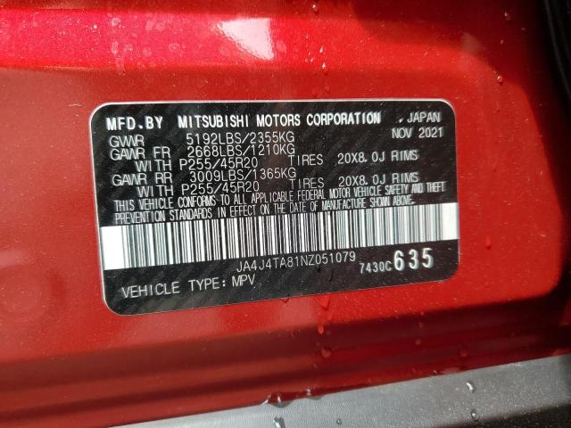 2022 MITSUBISHI OUTLANDER JA4J4TA81NZ051079