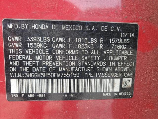 2015 HONDA FIT LX 3HGGK5H50FM755159