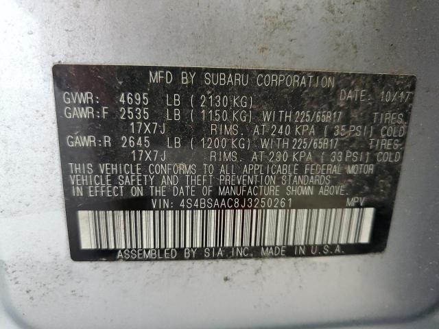 2018 SUBARU OUTBACK 2. 4S4BSAAC8J3250261