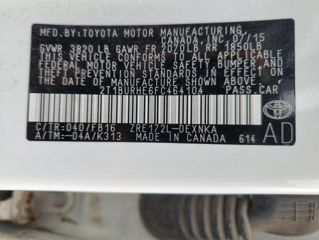 2015 TOYOTA COROLLA L - 2T1BURHE6FC464104