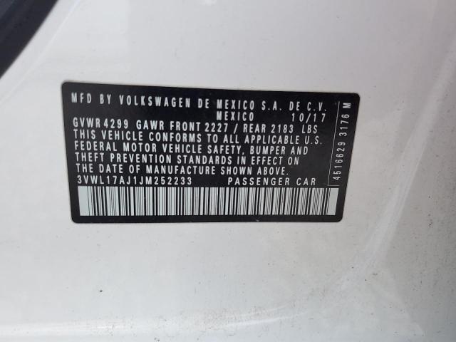2018 VOLKSWAGEN JETTA SEL 3VWL17AJ1JM252233