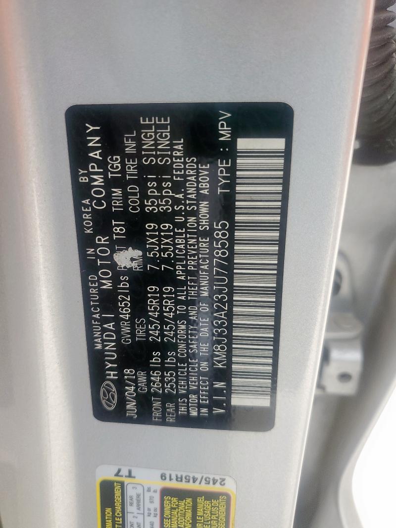2018 HYUNDAI TUCSON VAL KM8J33A23JU778585