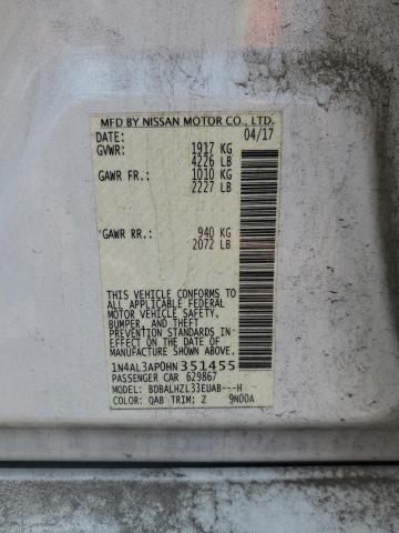 2017 NISSAN ALTIMA 2.5 - 1N4AL3AP0HN351455