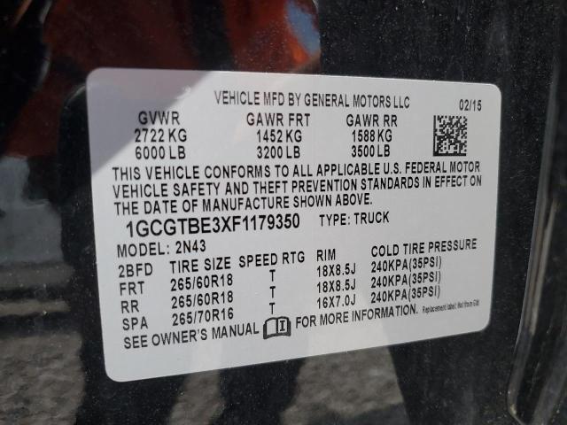 2015 CHEVROLET COLORADO L 1GCGTBE3XF1179350