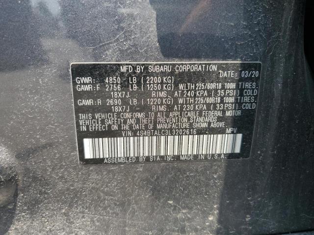 2020 SUBARU OUTBACK LI 4S4BTALC3L3202616