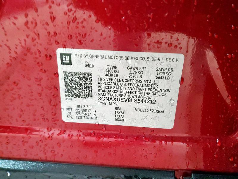 2020 CHEVROLET EQUINOX LT - 3GNAXUEV8LS544312