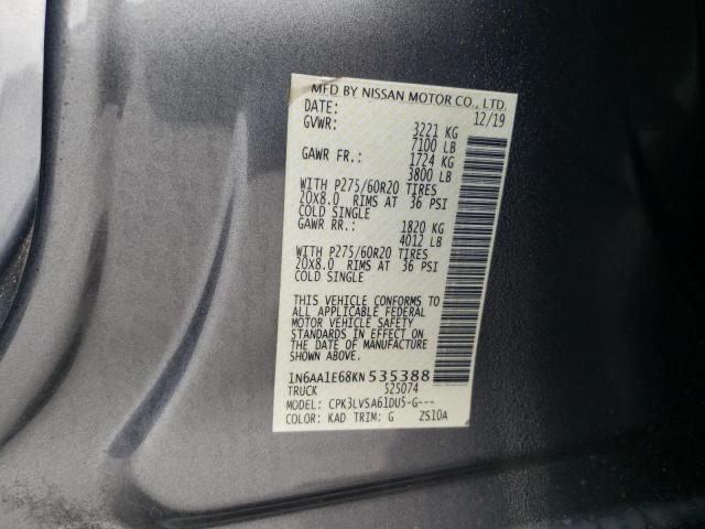 2019 NISSAN TITAN PLAT - 1N6AA1E68KN535388