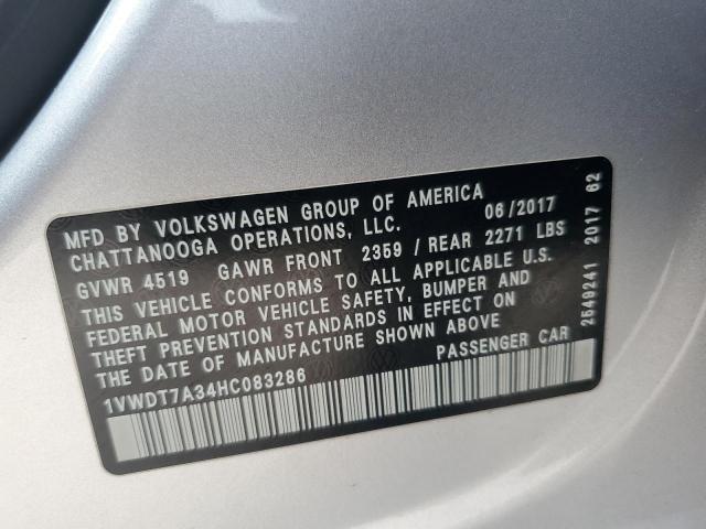 2017 VOLKSWAGEN PASSAT R-L - 1VWDT7A34HC083286