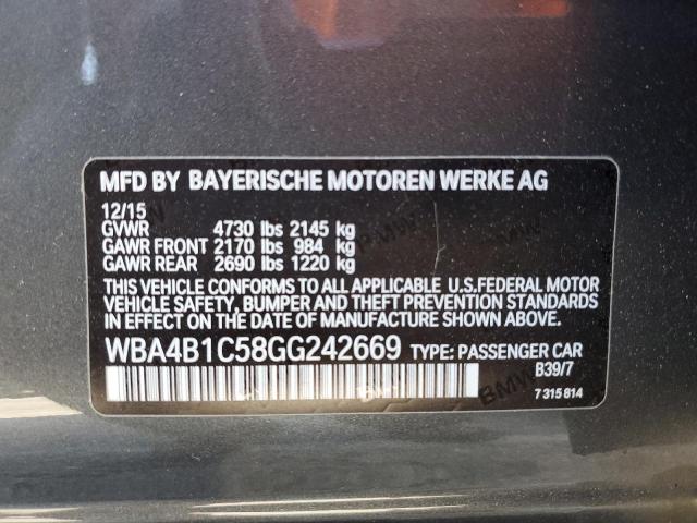 2016 BMW 435 I GRAN - WBA4B1C58GG242669