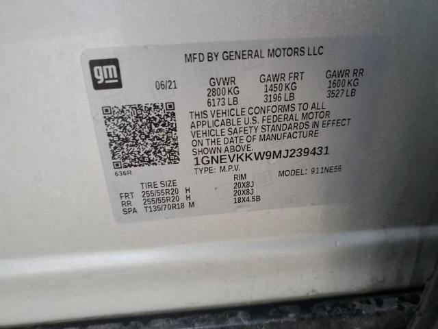 2021 CHEVROLET TRAVERSE P 1GNEVKKW9MJ239431