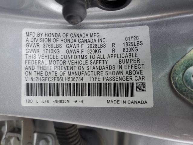2020 HONDA CIVIC LX - 2HGFC2F66LH536784