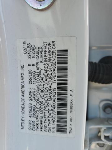 2019 HONDA ACCORD HYB 1HGCV3F4XKA010219