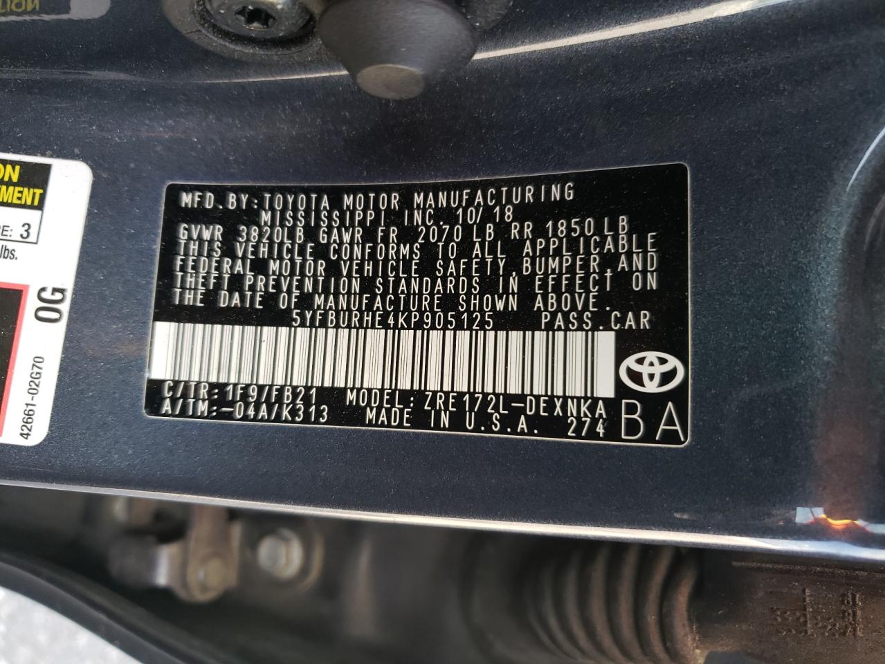 Toyota Corolla l 2019