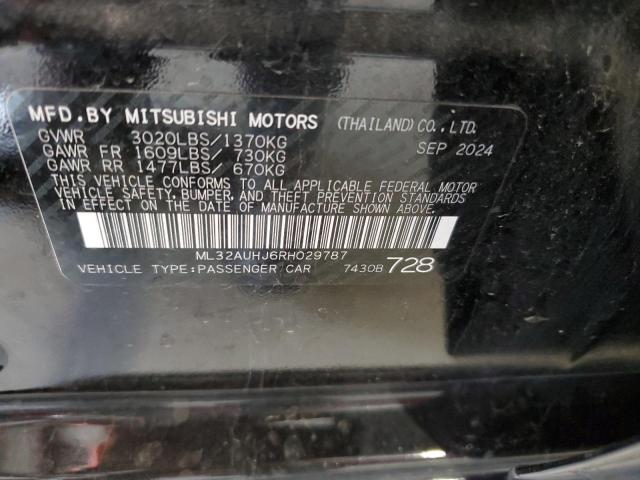 2024 MITSUBISHI MIRAGE ES ML32AUHJ6RH029787