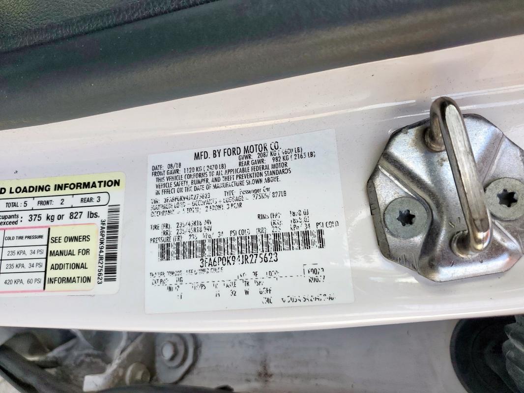 2018 FORD FUSION TIT 3FA6P0K94JR275623