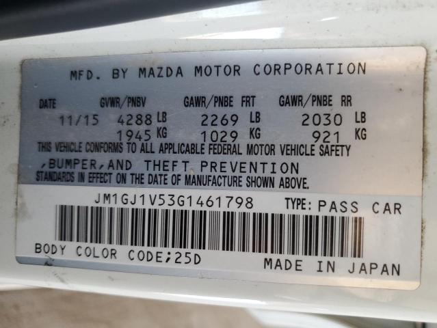 2016 MAZDA 6 TOURING JM1GJ1V53G1461798