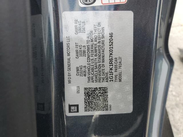2019 CHEVROLET CAMARO ZL1 1G1FK1R67K0152046