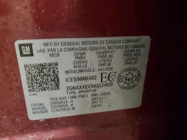 2019 CHEVROLET EQUINOX PREMIER 2GNAXXEVXK6124520