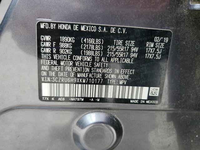 2019 HONDA HR-V TOURI 3CZRU6H9XKM710177