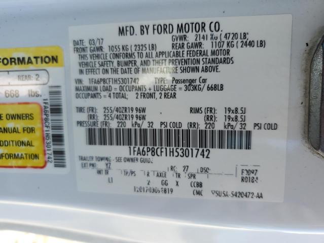 2017 FORD MUSTANG GT - 1FA6P8CF1H5301742