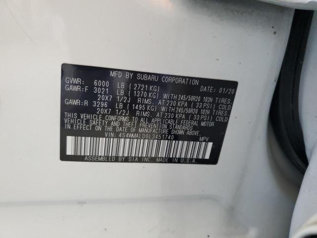 2020 SUBARU ASCENT LIM 4S4WMALD0L3451740