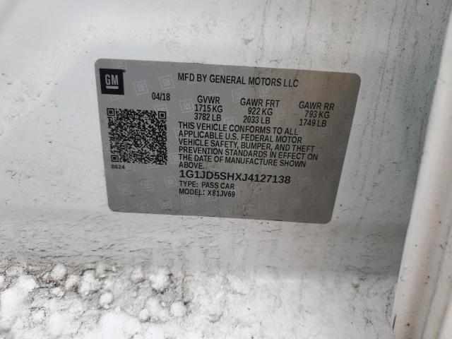 2018 CHEVROLET SONIC LT 1G1JD5SHXJ4127138