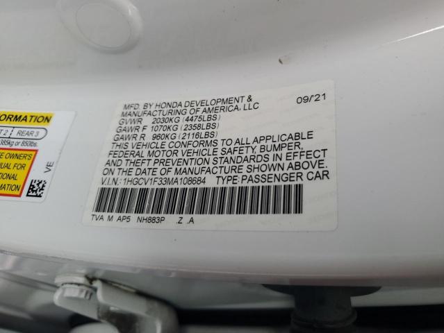 2021 HONDA ACCORD SPO - 1HGCV1F33MA108684