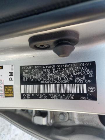 2021 TOYOTA COROLLA SE - JTDS4MCE2MJ060597