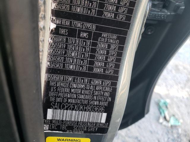 2019 LAND ROVER DISCOVERY SALCP2FX0KH803686