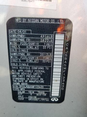 2021 INFINITI QX50 LUXE 3PCAJ5BA5MF123630