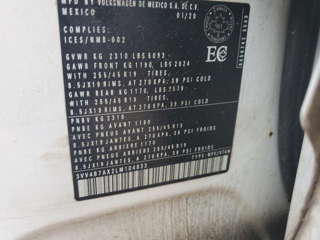 2020 VOLKSWAGEN TIGUAN SEL - 3VV4B7AX2LM104833