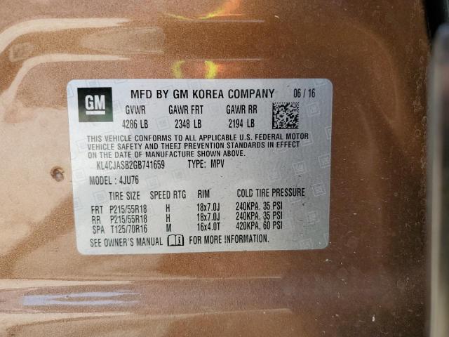 2016 BUICK ENCORE KL4CJASB2GB741659
