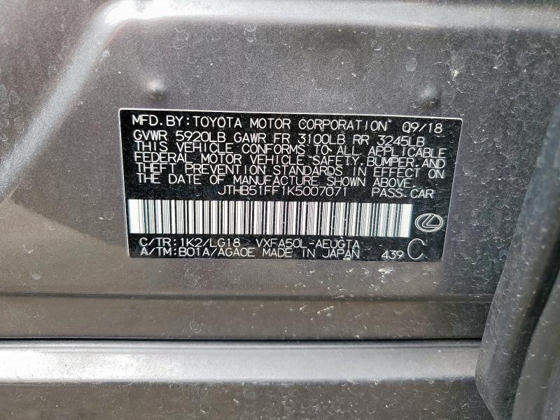 2019 LEXUS LS 500 BAS JTHB51FF1K5007071
