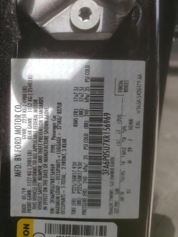 2019 FORD FUSION TIT - 3FA6P0SU7KR156969