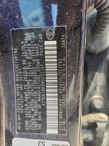 2021 TOYOTA CAMRY XSE 4T1K61AK8MU452107