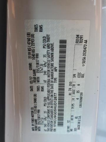 2017 FORD ESCAPE SE - 1FMCU9GD5HUD12877