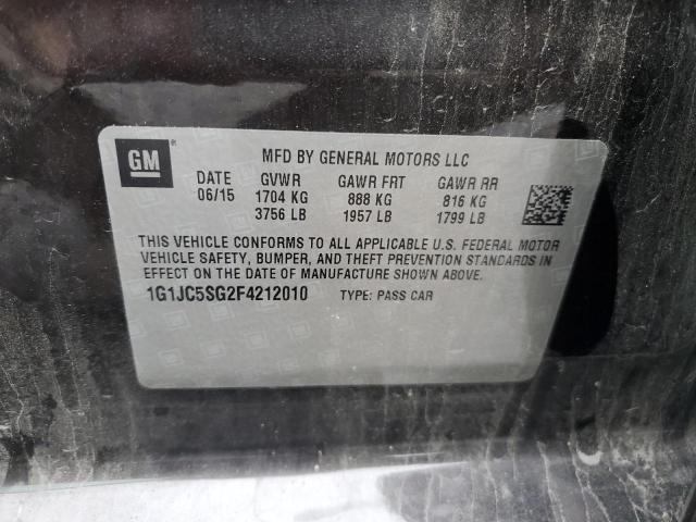 2015 CHEVROLET SONIC LT 1G1JC5SG2F4212010