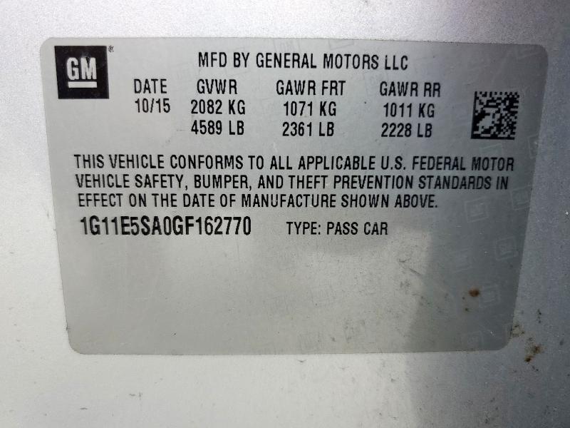 2016 CHEVROLET MALIBU LIMITED LTZ 1G11E5SA0GF162770