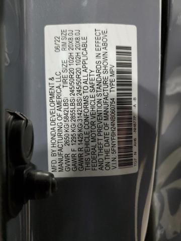 2022 HONDA PILOT SE 5FNYF6H24NB060754