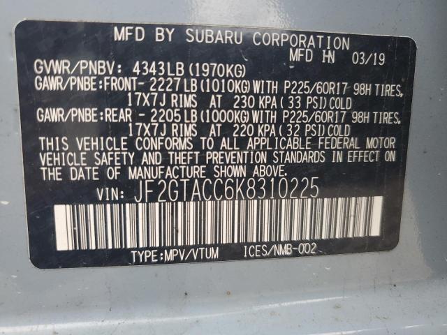 2019 SUBARU CROSSTREK JF2GTACC6K8310225