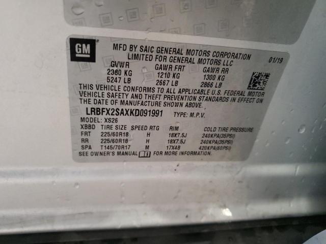 2019 BUICK ENVISION E LRBFX2SAXKD091991