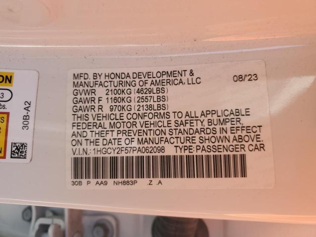 2023 HONDA ACCORD HYB 1HGCY2F57PA062098
