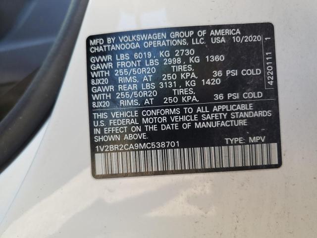 2021 VOLKSWAGEN ATLAS SEL - 1V2BR2CA9MC538701
